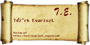 Türk Evariszt névjegykártya